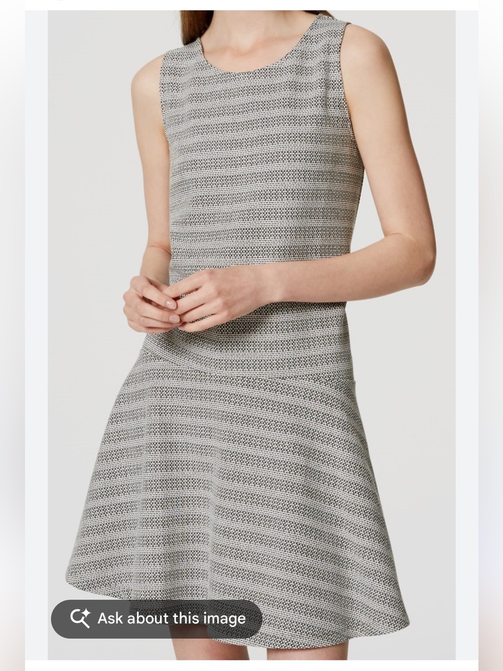 LOFT Textured Stripe Drop Waist Dress